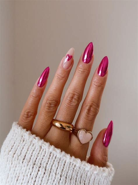 chrome valentine's day nails|valentine nail designs for girls.